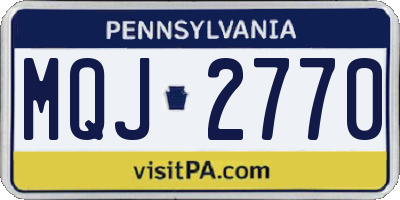PA license plate MQJ2770