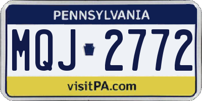 PA license plate MQJ2772