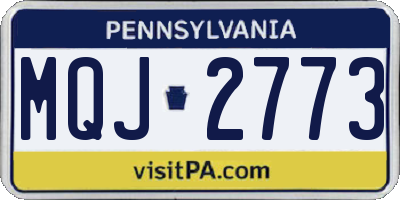 PA license plate MQJ2773