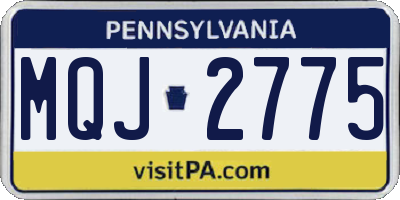 PA license plate MQJ2775