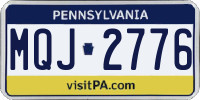 PA license plate MQJ2776