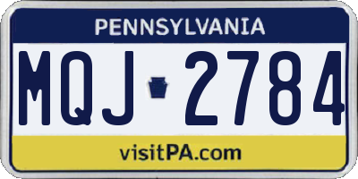 PA license plate MQJ2784