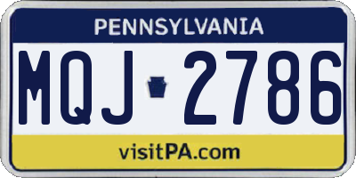 PA license plate MQJ2786