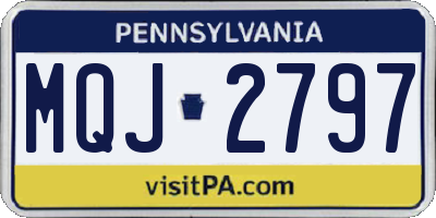 PA license plate MQJ2797