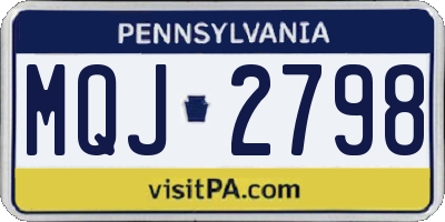 PA license plate MQJ2798