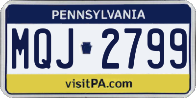 PA license plate MQJ2799