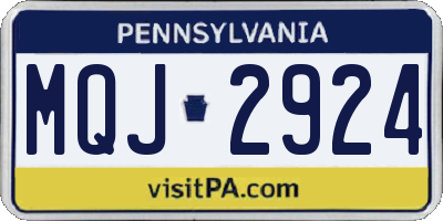 PA license plate MQJ2924