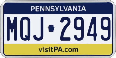 PA license plate MQJ2949