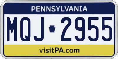 PA license plate MQJ2955