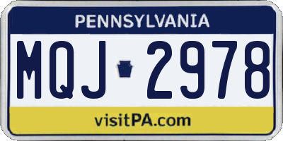 PA license plate MQJ2978