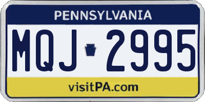 PA license plate MQJ2995