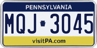 PA license plate MQJ3045