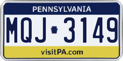 PA license plate MQJ3149