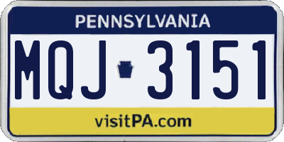 PA license plate MQJ3151