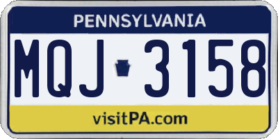 PA license plate MQJ3158
