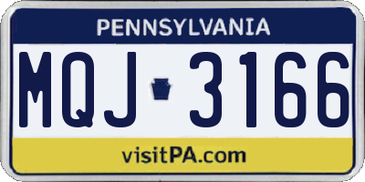 PA license plate MQJ3166