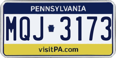 PA license plate MQJ3173