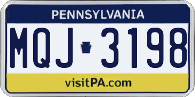 PA license plate MQJ3198