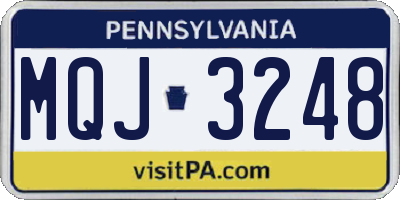 PA license plate MQJ3248