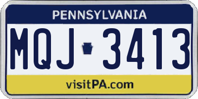 PA license plate MQJ3413
