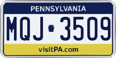 PA license plate MQJ3509