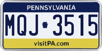 PA license plate MQJ3515
