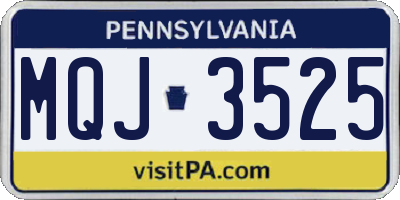 PA license plate MQJ3525