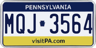 PA license plate MQJ3564
