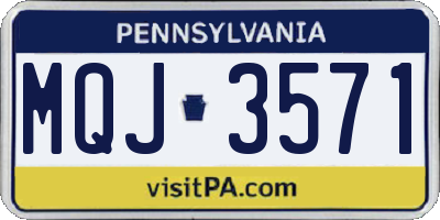 PA license plate MQJ3571