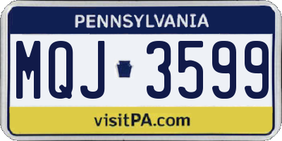 PA license plate MQJ3599