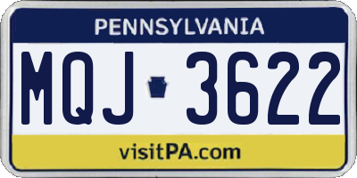 PA license plate MQJ3622