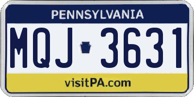 PA license plate MQJ3631
