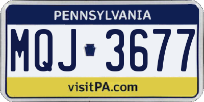 PA license plate MQJ3677