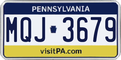 PA license plate MQJ3679