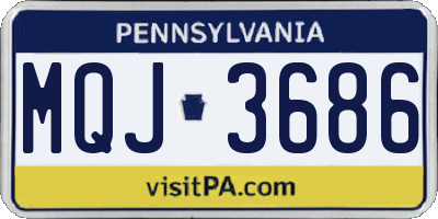 PA license plate MQJ3686