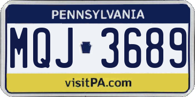 PA license plate MQJ3689