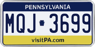 PA license plate MQJ3699