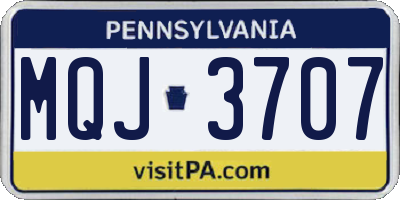 PA license plate MQJ3707