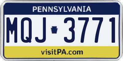 PA license plate MQJ3771
