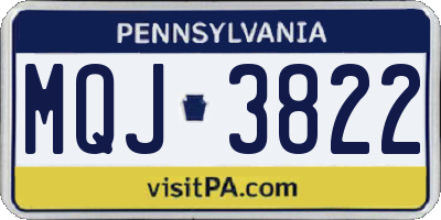 PA license plate MQJ3822
