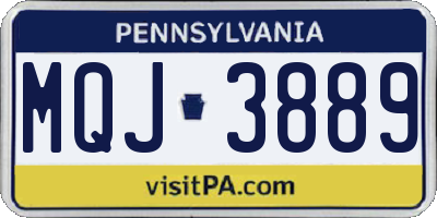 PA license plate MQJ3889