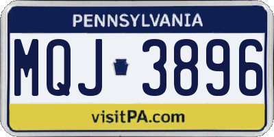 PA license plate MQJ3896