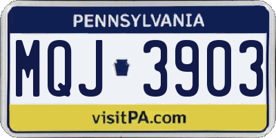 PA license plate MQJ3903