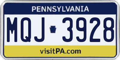 PA license plate MQJ3928