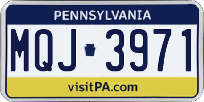 PA license plate MQJ3971