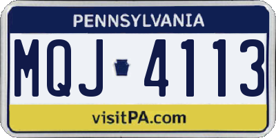 PA license plate MQJ4113