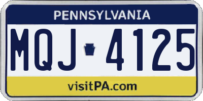 PA license plate MQJ4125