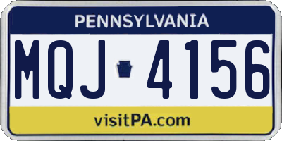 PA license plate MQJ4156