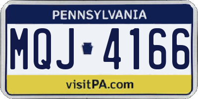 PA license plate MQJ4166