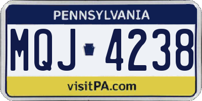PA license plate MQJ4238